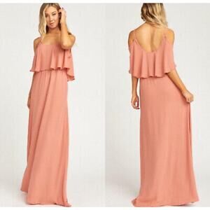 Show Me Your Mumu Caitlin Ruffle Maxi Dress Rustic Mauve Crisp Size Medium